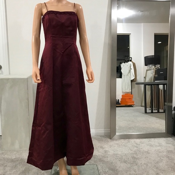 Merlot Red Long Train Mermaid Gown Cocktail Dress - Picture 4 of 14